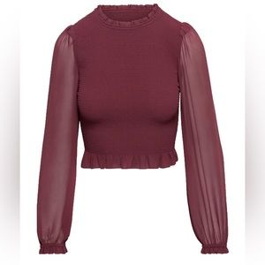Aritzia Wilfred Tempest Blouse #103286 color Spiced Burgundy Size S